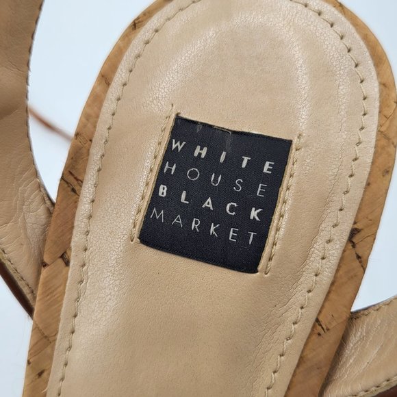 White House Black Market GINGER Wedge Ankle Wrap Strap Sandal SZ 8 - Picture 12 of 14